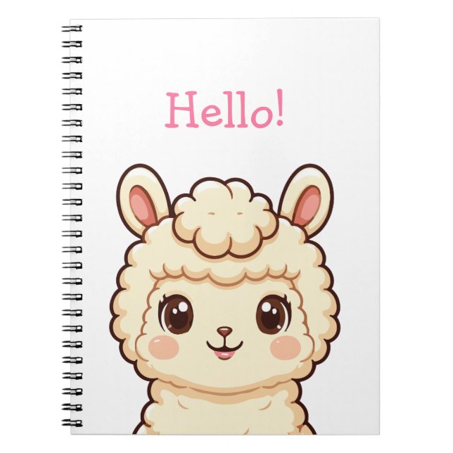 Söt lama illustration design anteckningsbok (Framsidan)