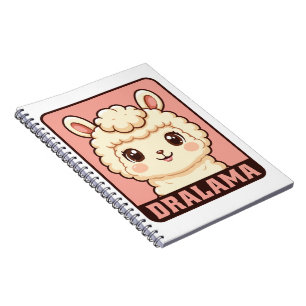 Söt lama illustration design anteckningsbok