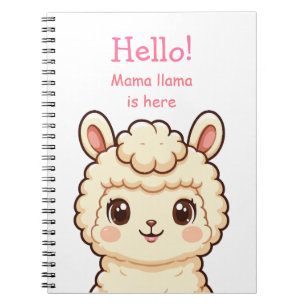 Söt lama illustration design anteckningsbok
