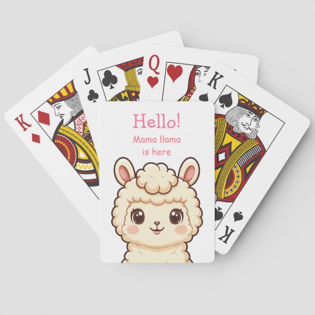 Söt lama illustration design casinokort (Baksidan)
