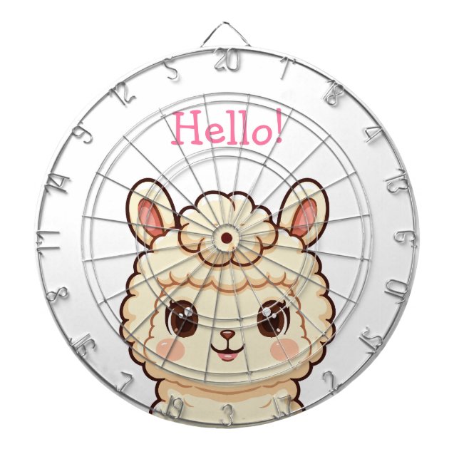 Söt lama illustration design darttavla (Framsidan)