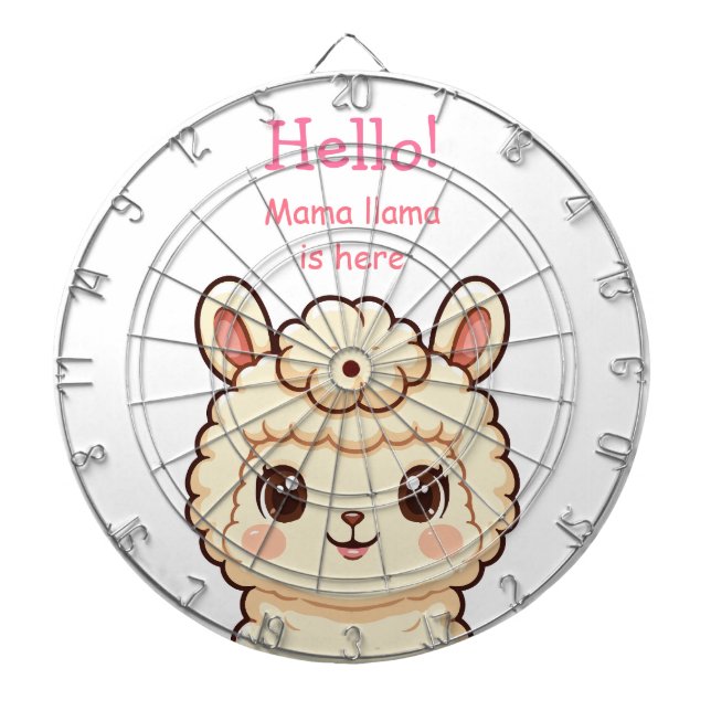 Söt lama illustration design darttavla (Framsidan)