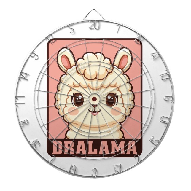 Söt lama illustration design darttavla (Framsidan)