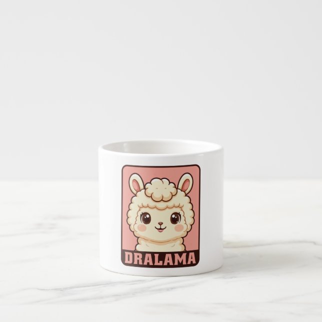 Söt lama illustration design espressomugg (Framsidan)