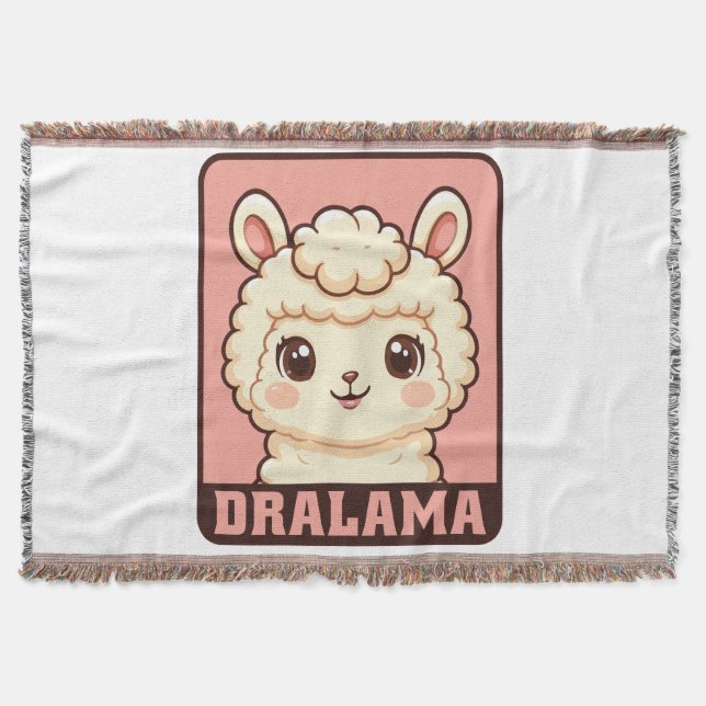 Söt lama illustration design filt (Framsidan)