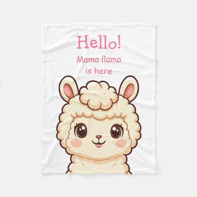 Söt lama illustration design fleecefilt (Framsidan)