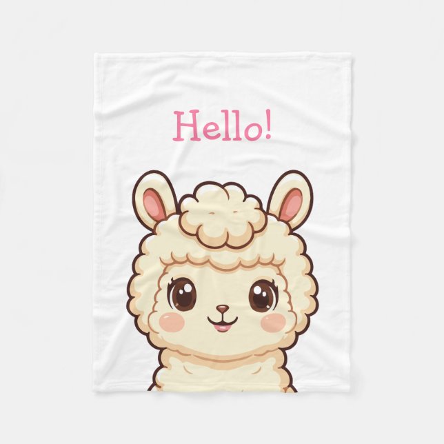 Söt lama illustration design fleecefilt (Framsidan)