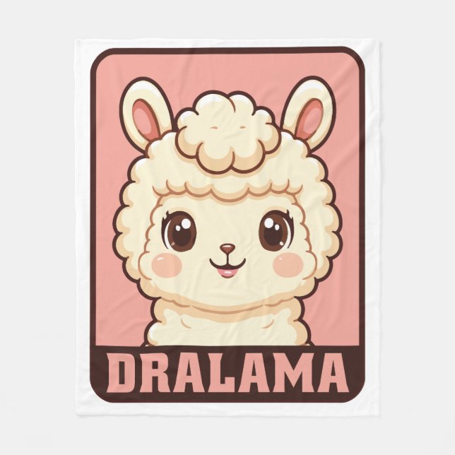 Söt lama illustration design fleecefilt (Framsidan)
