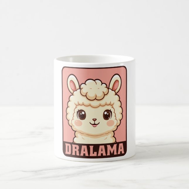 Söt lama illustration design kaffemugg (Center)