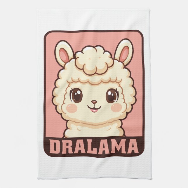 Söt lama illustration design kökshandduk (Vertikal)