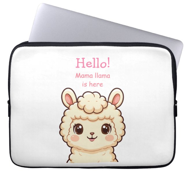 Söt lama illustration design laptop fodral (Framsidan)