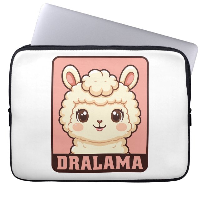 Söt lama illustration design laptop fodral (Framsidan)