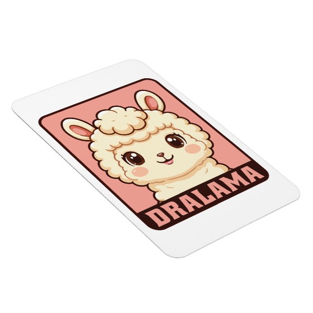 Söt lama illustration design magnet (Högersidan)