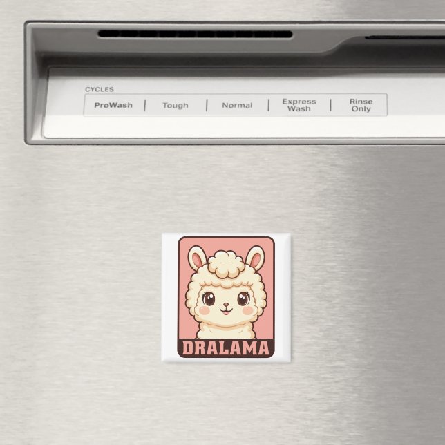 Söt lama illustration design magnet (In Situ (Dishwasher))
