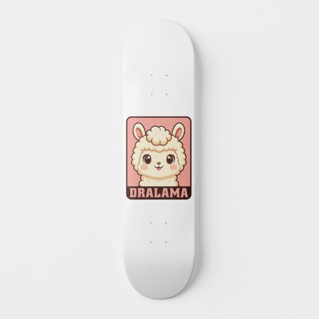 Söt lama illustration design mini skateboard bräda 18,5 cm (Framsida)