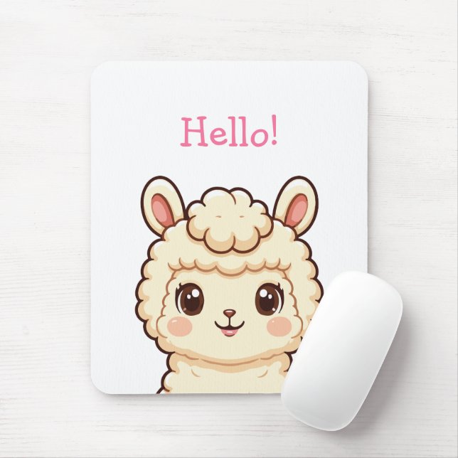 Söt lama illustration design musmatta (Med mus)