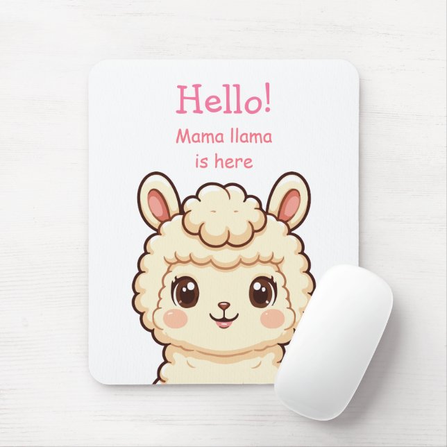 Söt lama illustration design musmatta (Med mus)