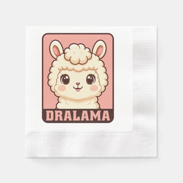 Söt lama illustration design pappersservett (Framsidan)