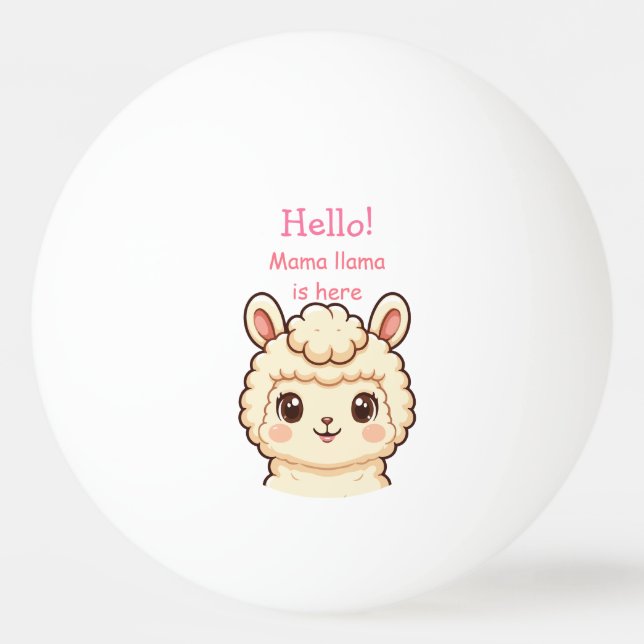 Söt lama illustration design pingisboll (Framsidan)