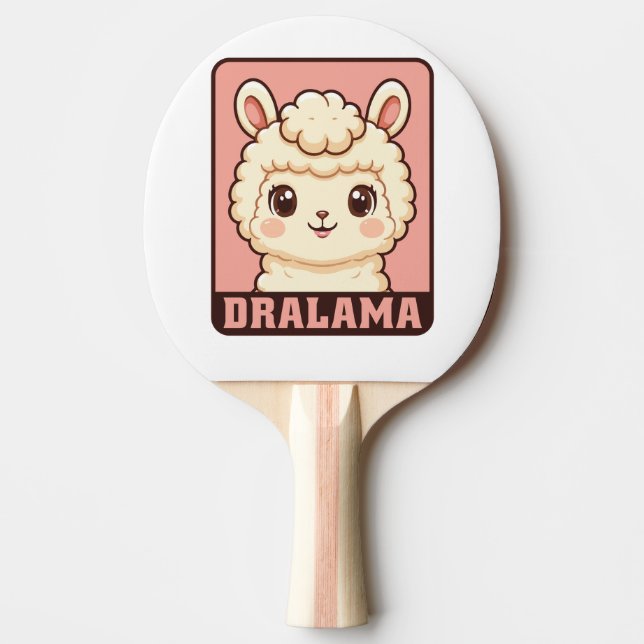 Söt lama illustration design pingisracket (Framsidan)
