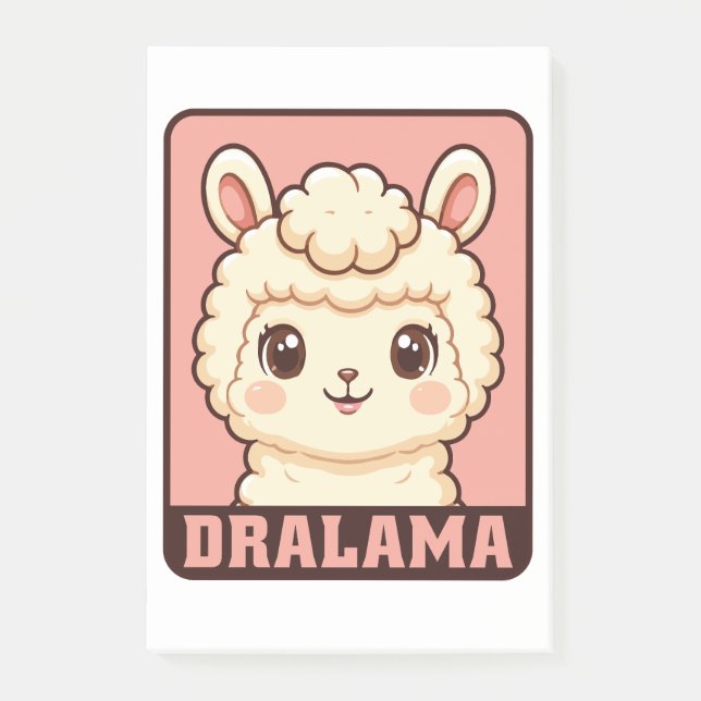 Söt lama illustration design post-it block (Framsida)