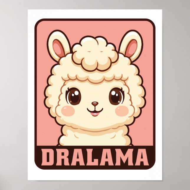 Söt lama illustration design poster (Framsidan)