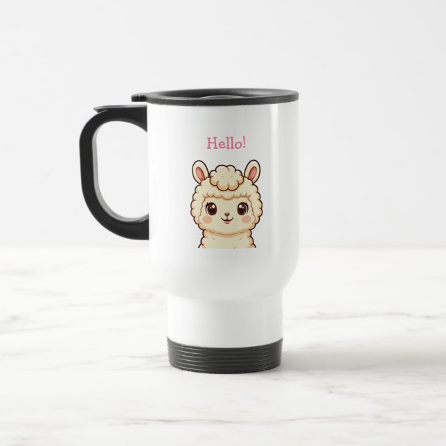 Söt lama illustration design resemugg (Vänster)
