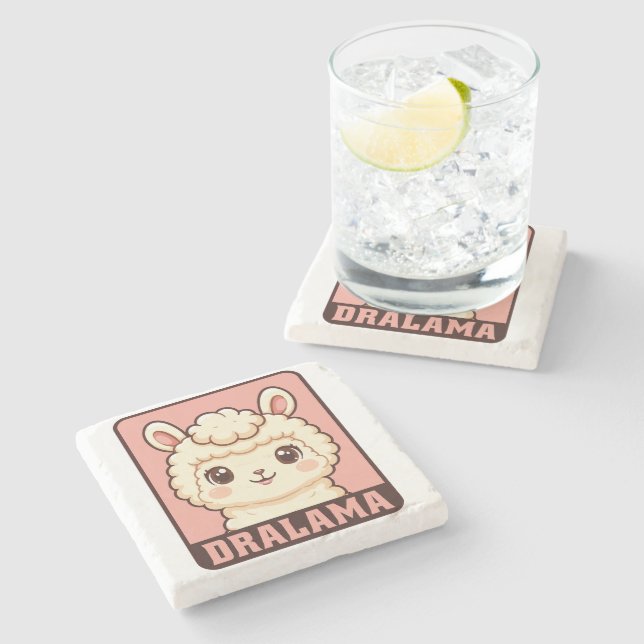 Söt lama illustration design stenunderlägg (Sidan)