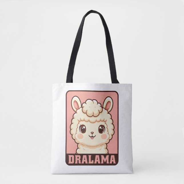 Söt lama illustration design tygkasse (Framsida)