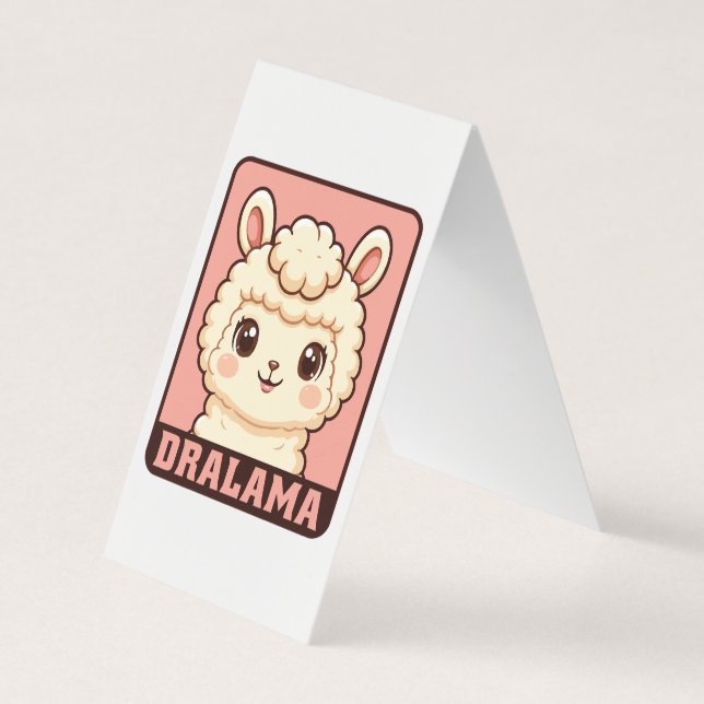Söt lama illustration design visitkort (Framsida)
