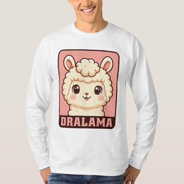 Söt lama-illustration t-shirt design (Framsida)