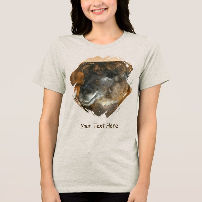 Söt lama personlig djur  t shirt (Framsida)