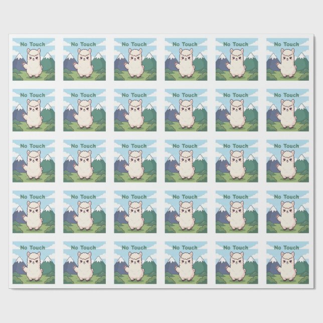 Söt lama  presentpapper (Platt)