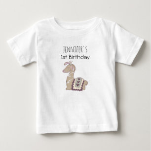Söt lama-prinsessa som bär en krona födelsedag t shirt