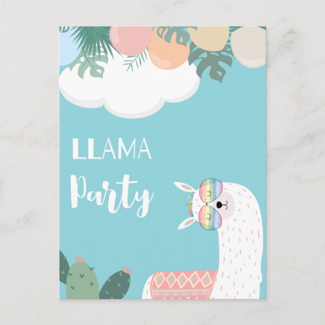 Söt lama vykort (Framsida)