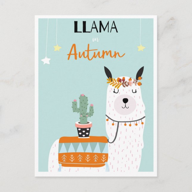 Söt lama vykort (Framsida)