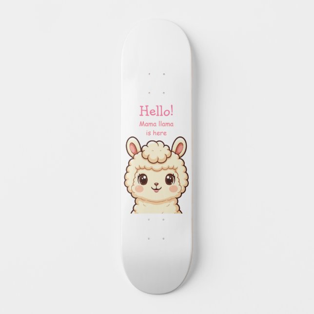 Söt lamaillustration design mini skateboard bräda 18,5 cm (Framsida)