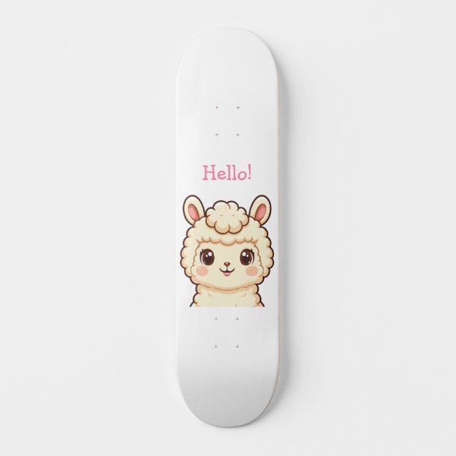 Söt lamaillustration design mini skateboard bräda 18,5 cm (Framsida)