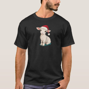 Söt Lamb med Jultomten Hat för kommande dagar T Shirt