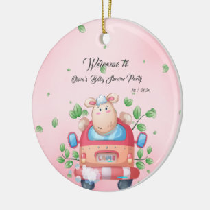 Söt lamm- bebis baby shower-ornament julgransprydnad keramik