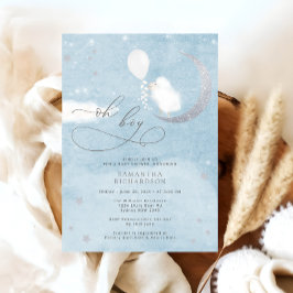 Söt lamm med ballong baby shower-inbjudan inbjudningar