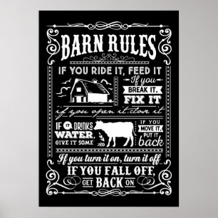 Söt Land Barn regler ord art Poster