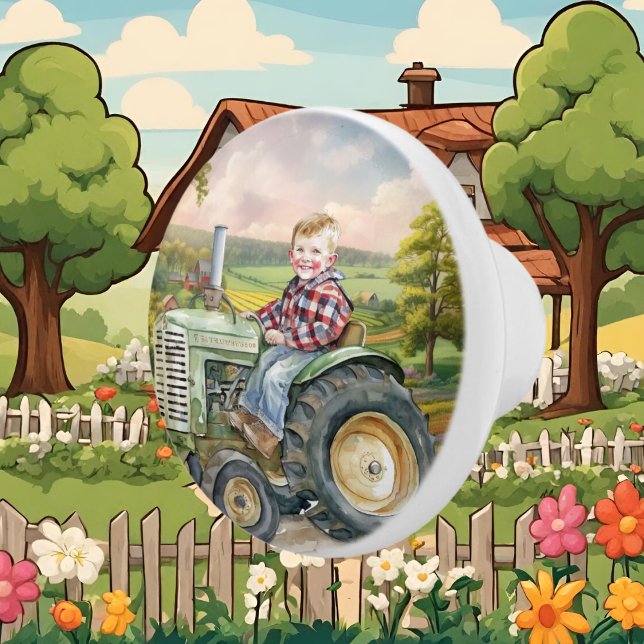Söt Land-biltraktor Knopp (Skapare uppladdad)