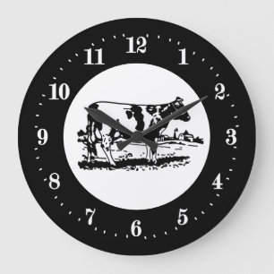 Söt Land ko älskare Large Clock Stor Klocka