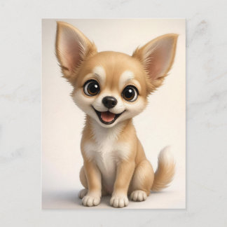 Söt Långhårig Chihuahua Valp Vykort