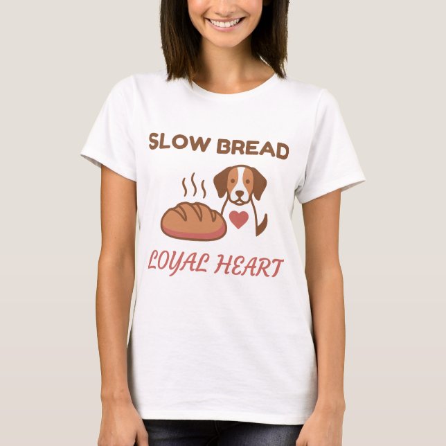 Söt Långsam Bröd Trogen Hjärt Hund T Shirt (Framsida)