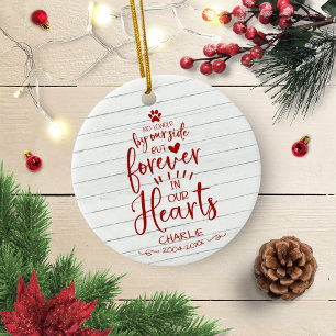 Söt lantlig gårdskatt eller hunddjur minnesmärke r julgransprydnad keramik