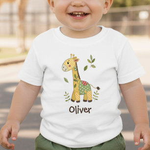 Söt lapptäcke-giraff t shirt