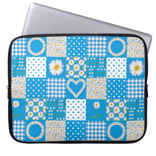 Söt Laptop sleeve: Daisy Chains, Faux Patchwork Fodral