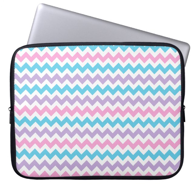 Söt Laptop sleeve, Pastel Färg Chevrons Laptop Fodral (Framsidan)